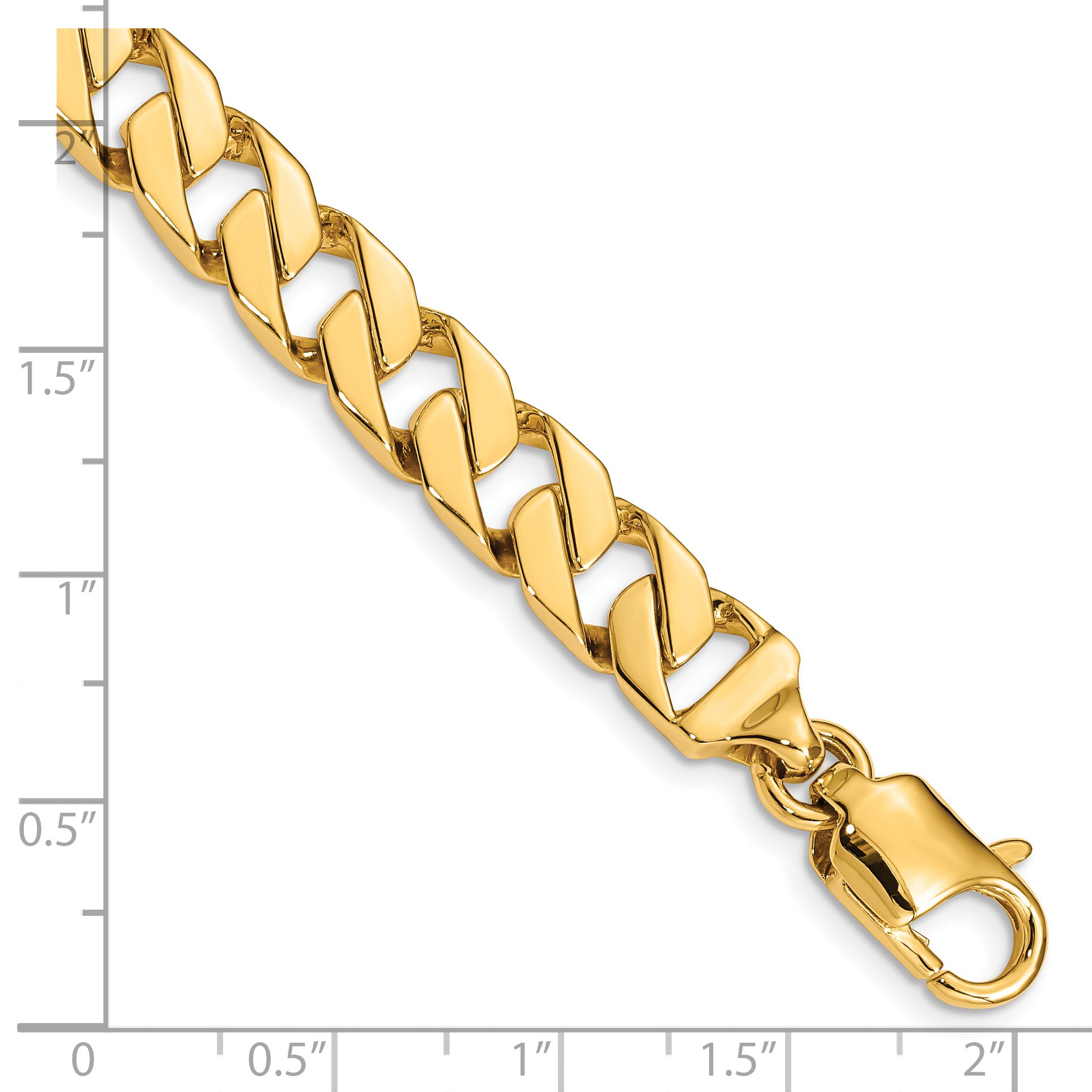 14K 20 inch 8.5mm Hand Polished Fancy Link with Lobster Clasp Chain LK256