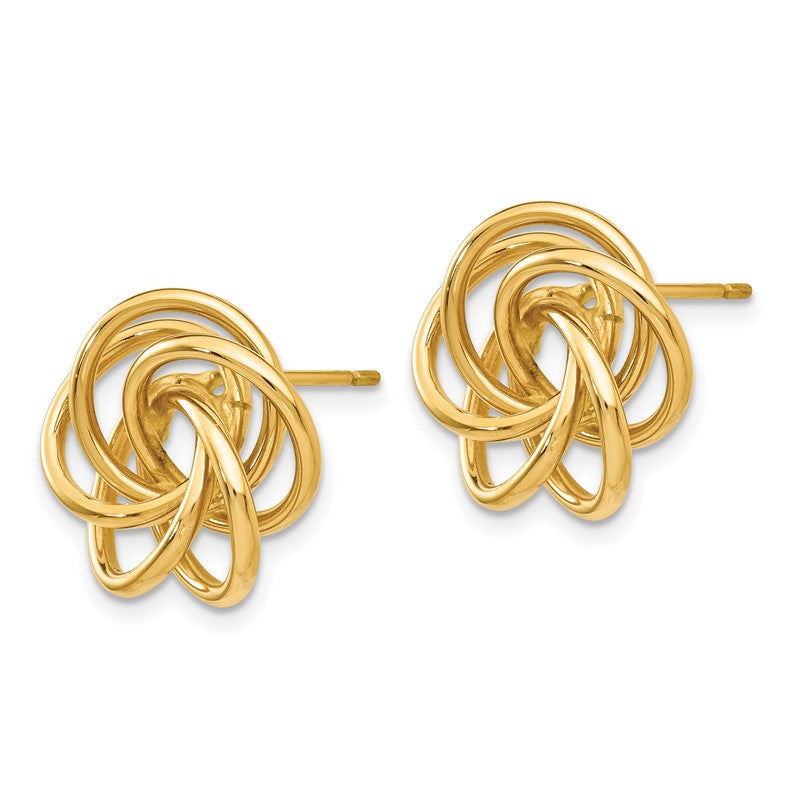 14k 15mm Polished Love Knot Post Earrings T564