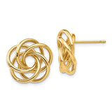 14k 15mm Polished Love Knot Post Earrings T564