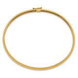 14k Polished Textured 6.15mm Flexible Oval Bangle Bracelet DB698