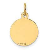 14k GRADUATION DAY with Cap 14mm Engravable Disc Charm XAC680