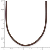 14k Yellow Clasp 2mm 16 inch Brown Leather Cord Necklace XG262