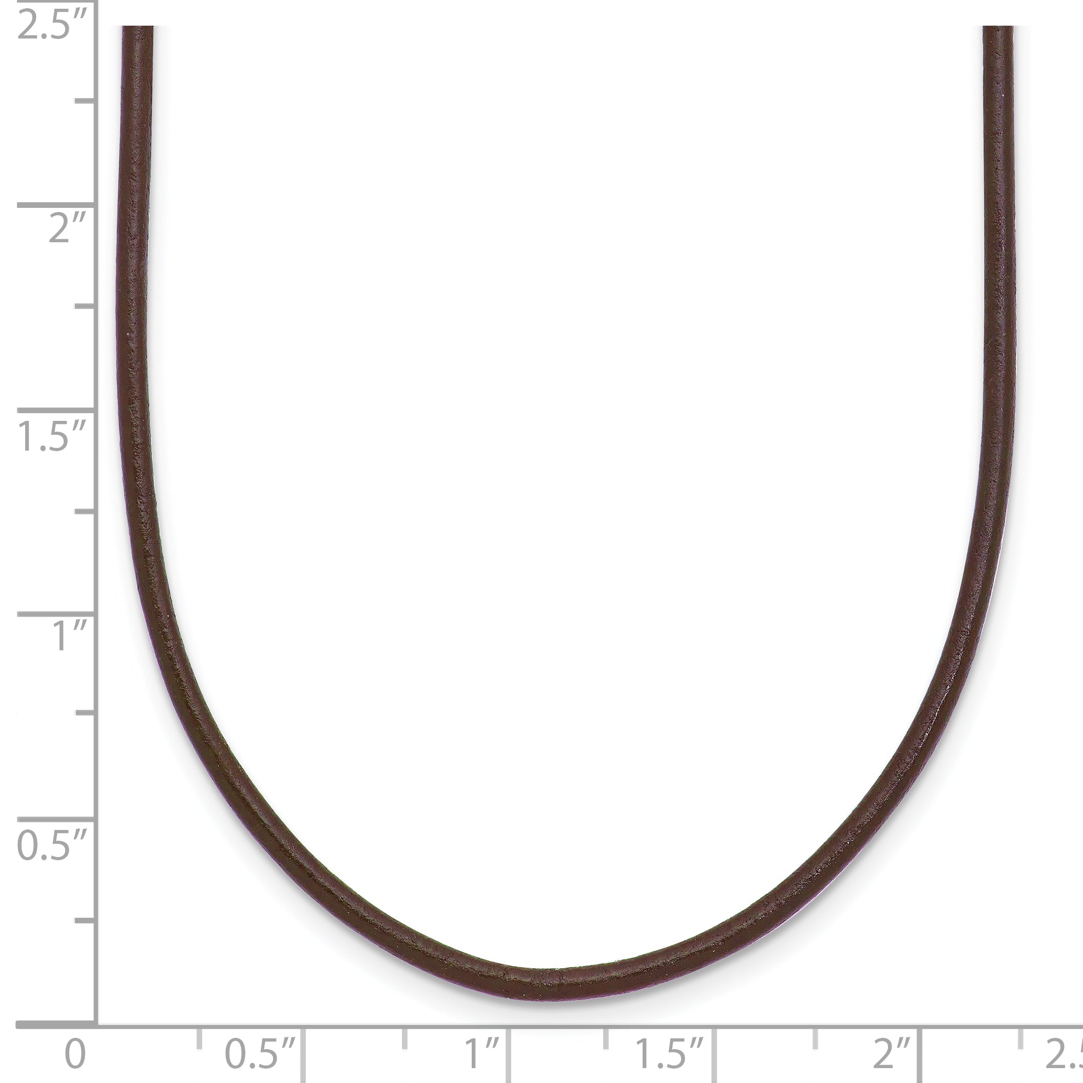 14k Yellow Clasp 2mm 16 inch Brown Leather Cord Necklace XG262