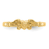 14k Textured Mini Heart Size 1 Baby / Childs Ring K3844