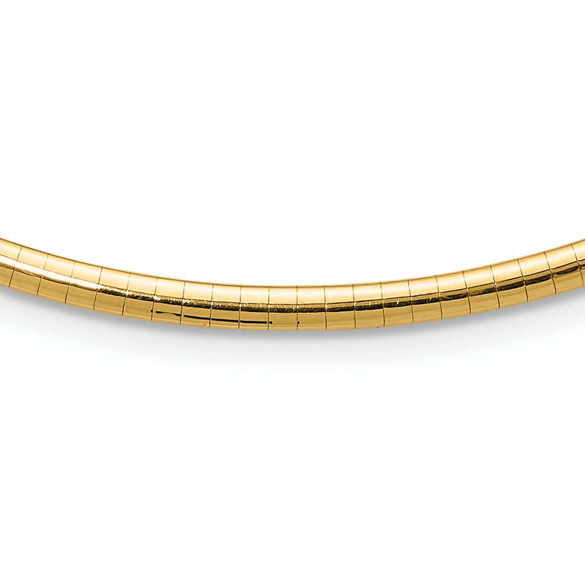 14k Polished 3mm Lightweight 16 inch Domed Omega Necklace ODL3