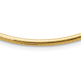 14k Polished 3mm Lightweight 16 inch Domed Omega Necklace ODL3