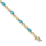 14k Complete Oval Amethyst and Diamond Infinity Link 7 inch Bracelet BM4494