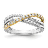 14k Two-tone 1/4 carat Diamond Fancy 3-Strand Ring RM3857