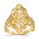 14K Diamond-cut Filigree Ring K3880