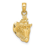 14k Pink and White Enameled 3-D Conch Shell Pendant K1899
