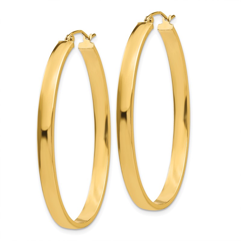 14k 4x48mm Lightweight Oval Tube Hoop Earrings TC660