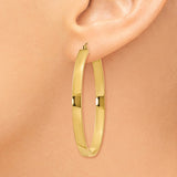 14k 4x48mm Lightweight Oval Tube Hoop Earrings TC660
