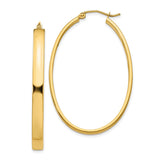 14k 4x48mm Lightweight Oval Tube Hoop Earrings TC660