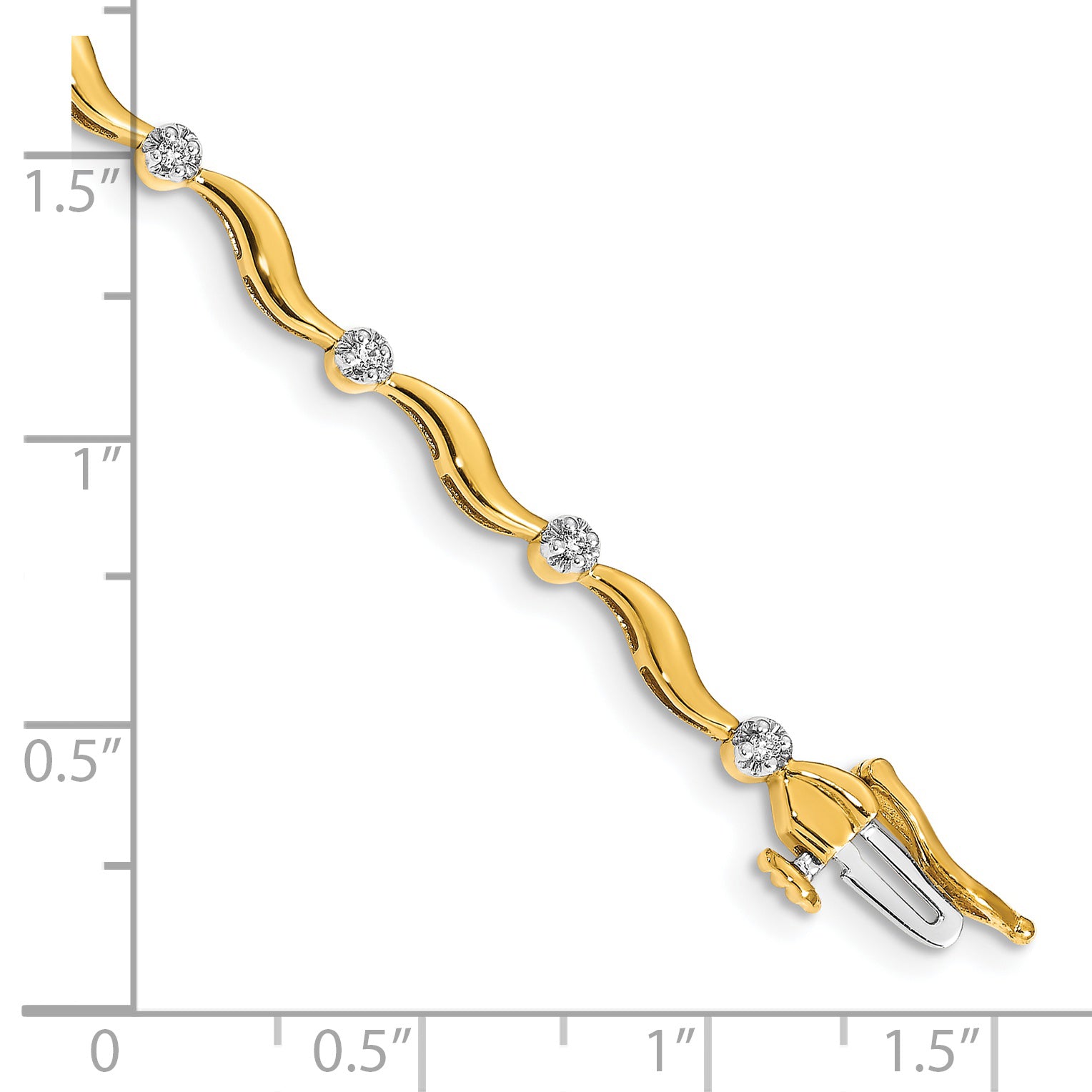14k Complete 1/6 carat Diamond Curved Link 7 inch Bracelet BM4603