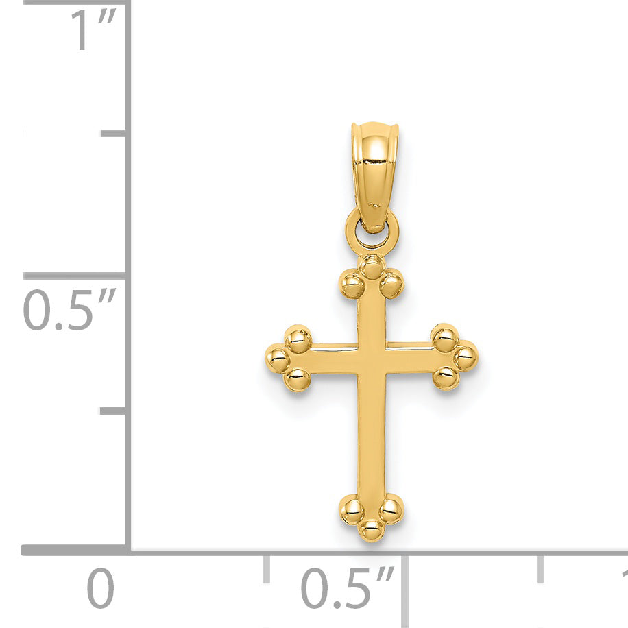 14k Budded Cross Charm C3818