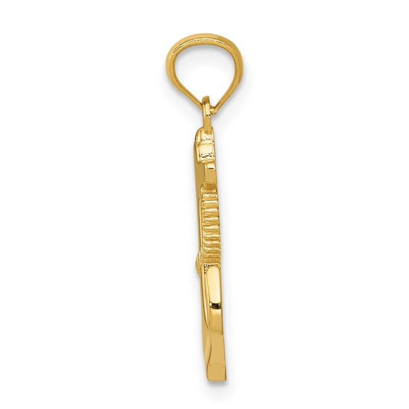 14k Polished Anchor with Rope Pendant C4035