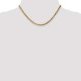 14K 26 inch 3.9mm Flat Beveled Curb with Lobster Clasp Chain FBU100