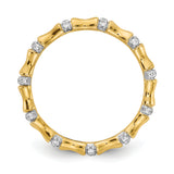 14k White Gold 3mm 1/5 carat Diamond Fancy Bamboo Band RM3722