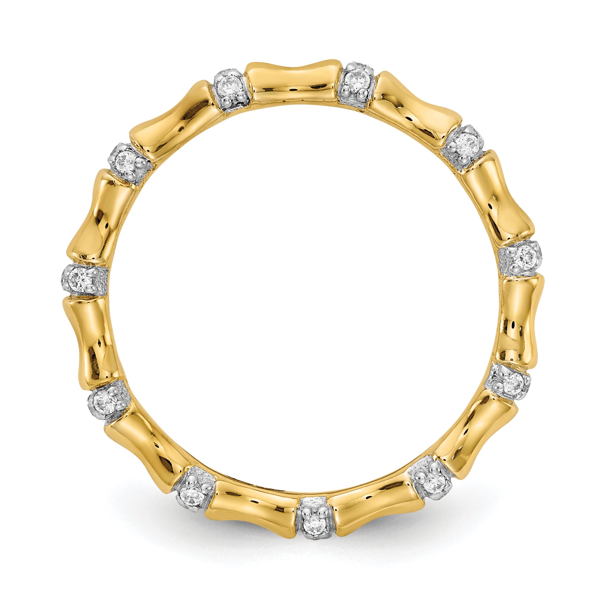 14k White Gold 3mm 1/5 carat Diamond Fancy Bamboo Band RM3722