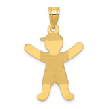 14k Laser Polished Boy with Hat Charm A9264