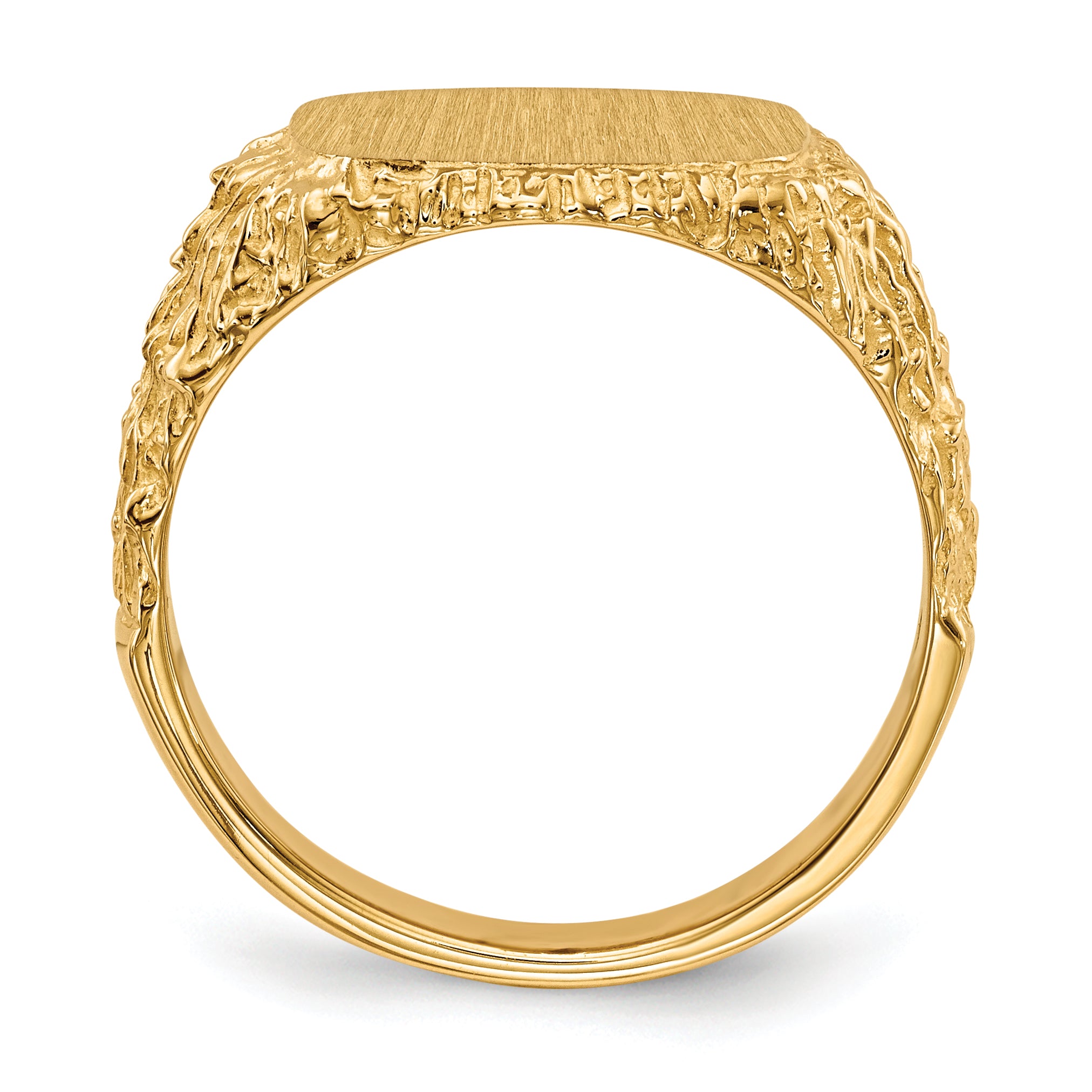 14k 13.5x13.5mm Closed Back Mens Signet Ring RS384