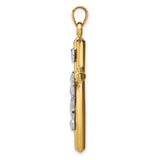 14k Two-tone Hollow Crucifix Pendant XR1846
