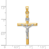 14k Two-tone Hollow Crucifix Pendant XR1846