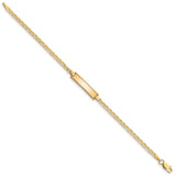 14k Polished Solid Chain/Solid Plate Anchor Link 18.5x5mm Plate 6 inch Baby/Child ID Bracelet DCID86