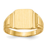 14k 7.5x9mm Closed Back Signet Ring RS355