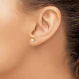 Inverness 14k 4mm Simulated Pearl Post Piercing Earrings 71E
