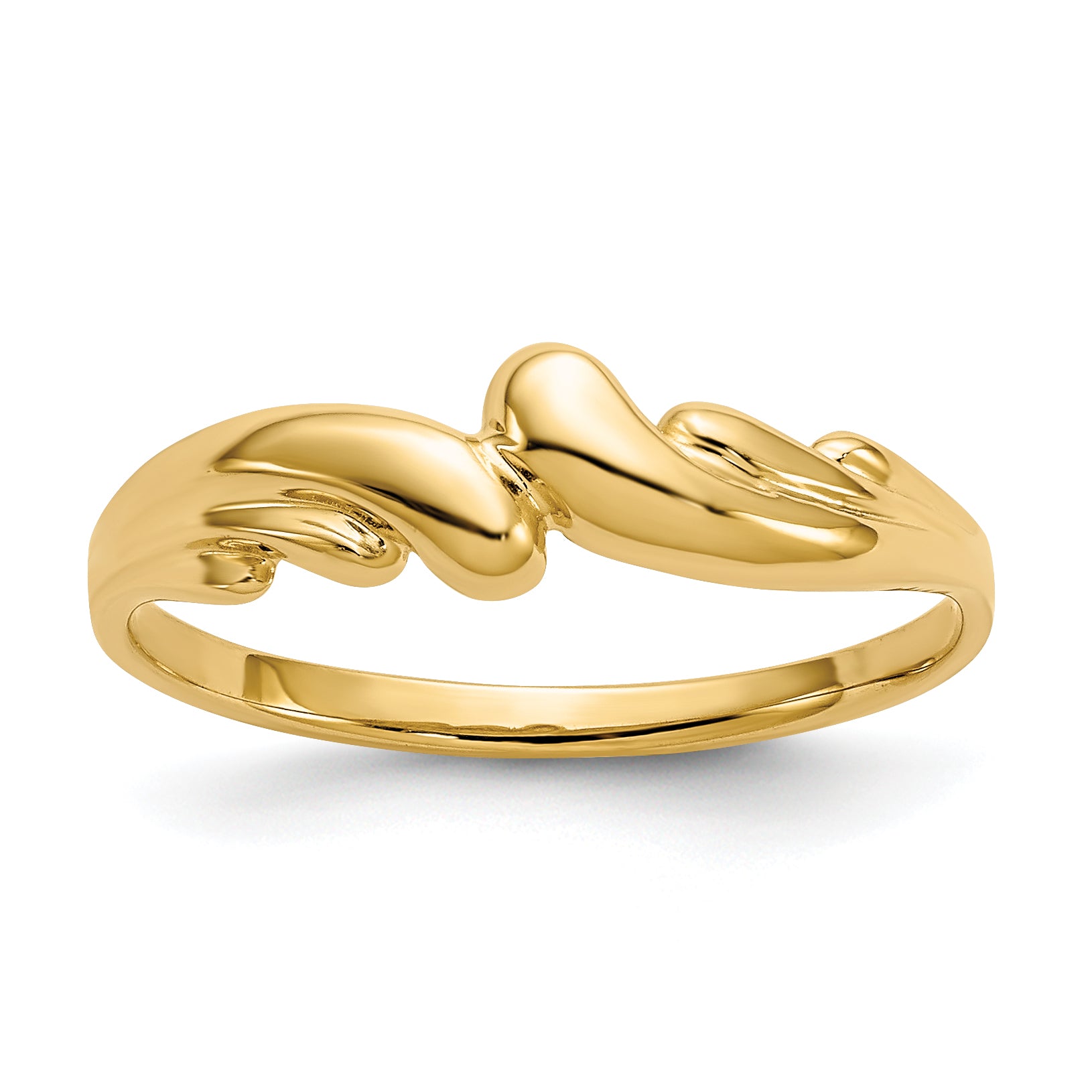 14k Polished Wave Ring D111