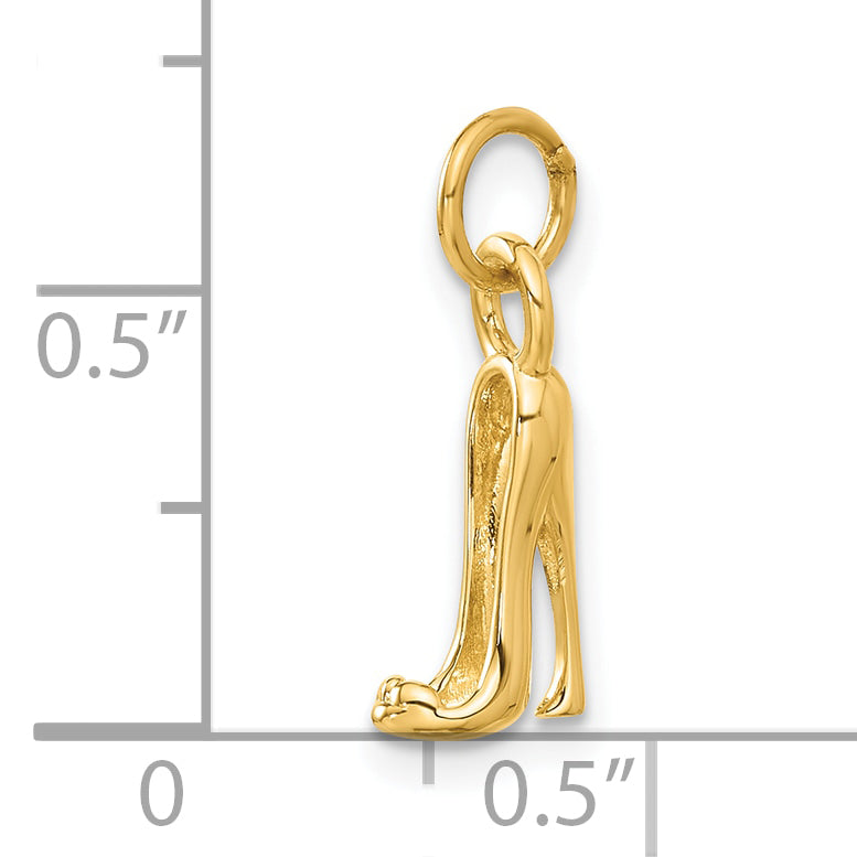 14K  3-D High Heel Stiletto Shoe Charm A9138