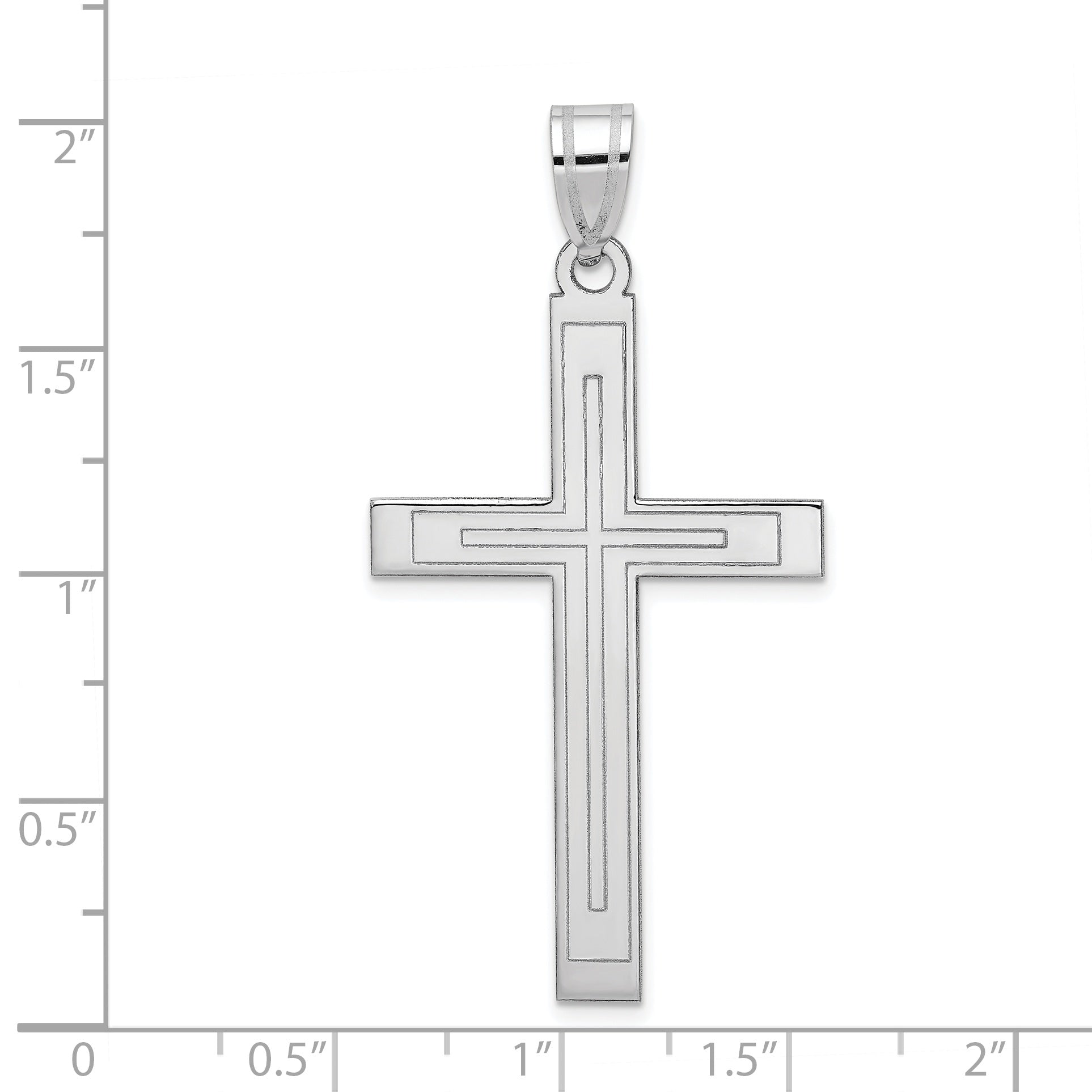 14k White Gold Cross Pendant XR554