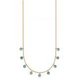 14k Blue Topaz Dangles 16 inch Necklace Plus 2 inch Extender XF2642