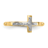 14K Two-tone Crucifix Rosary Ring K3967