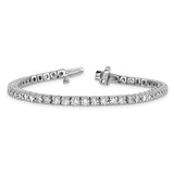 14k White Gold Complete 4.65 carat Round A Diamond 4-prong 7 inch Tennis Bracelet X734WA