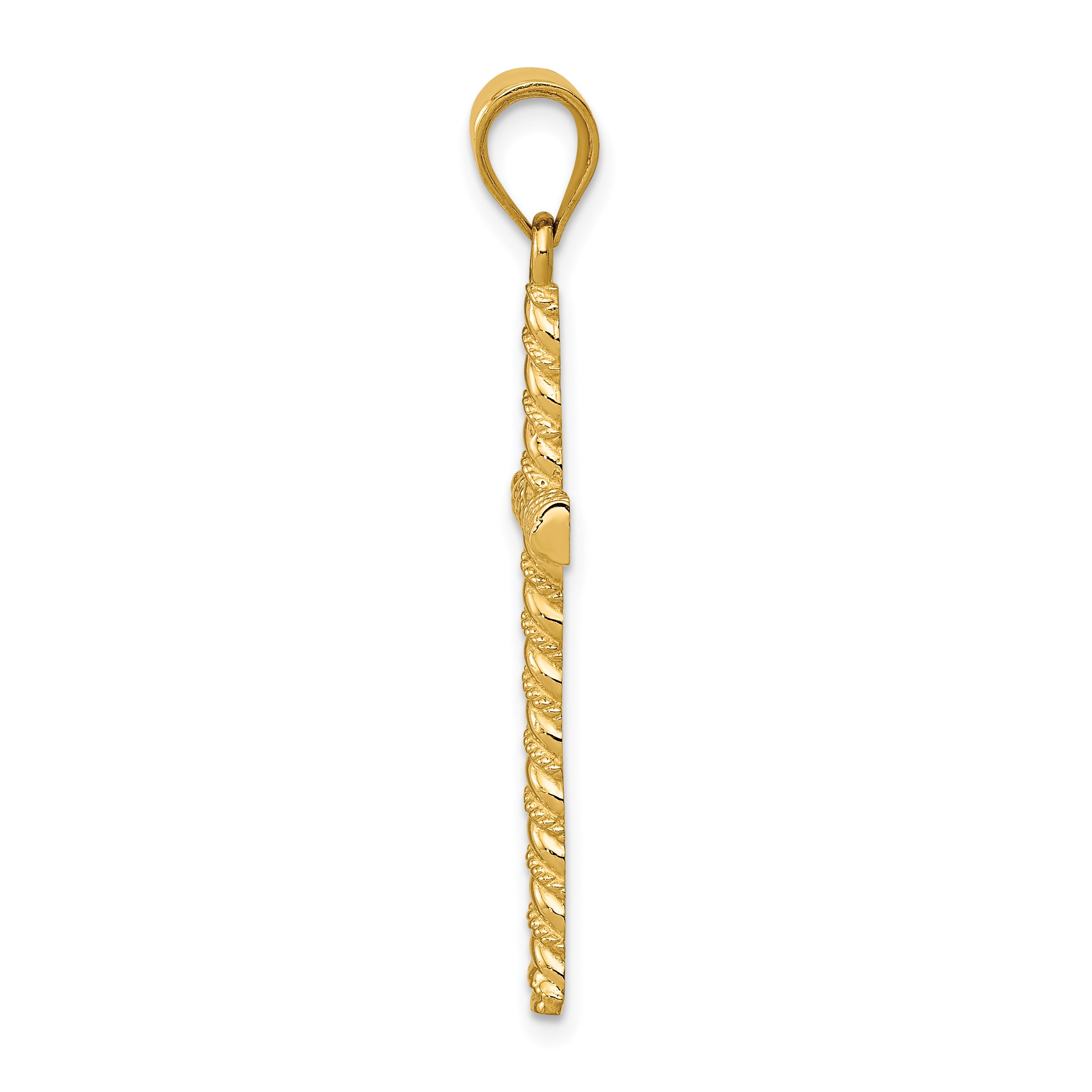 14K Twisted Cross Pendant C187
