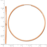 14k Rose Gold 1.5x51mm Polished Endless Tube Hoop Earrings TF1435