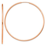14k Rose Gold 1.5x51mm Polished Endless Tube Hoop Earrings TF1435