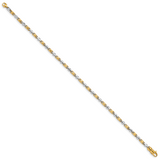 14K Two-tone 18 inch 2.5mm Hand Polished Fancy Link with Lobster Clasp Chain LK694
