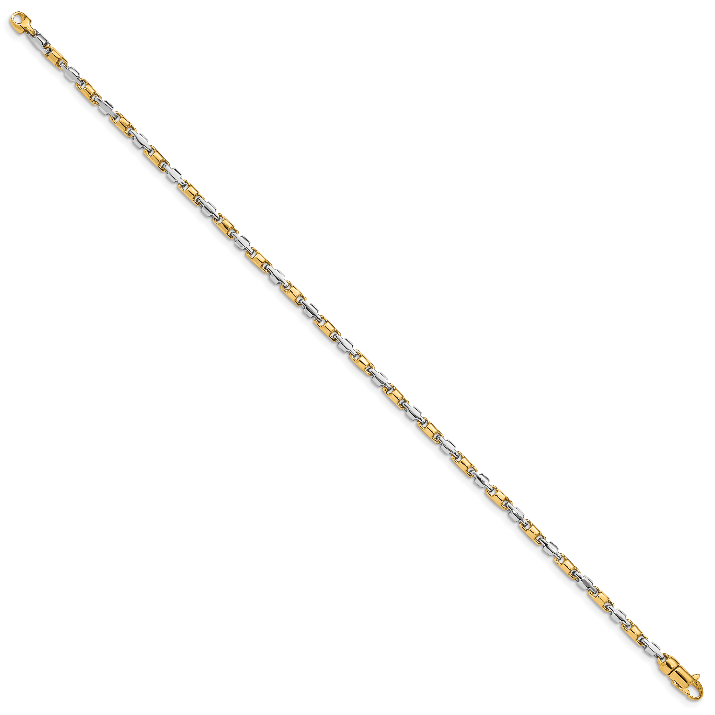 14K Two-tone 18 inch 2.5mm Hand Polished Fancy Link with Lobster Clasp Chain LK694