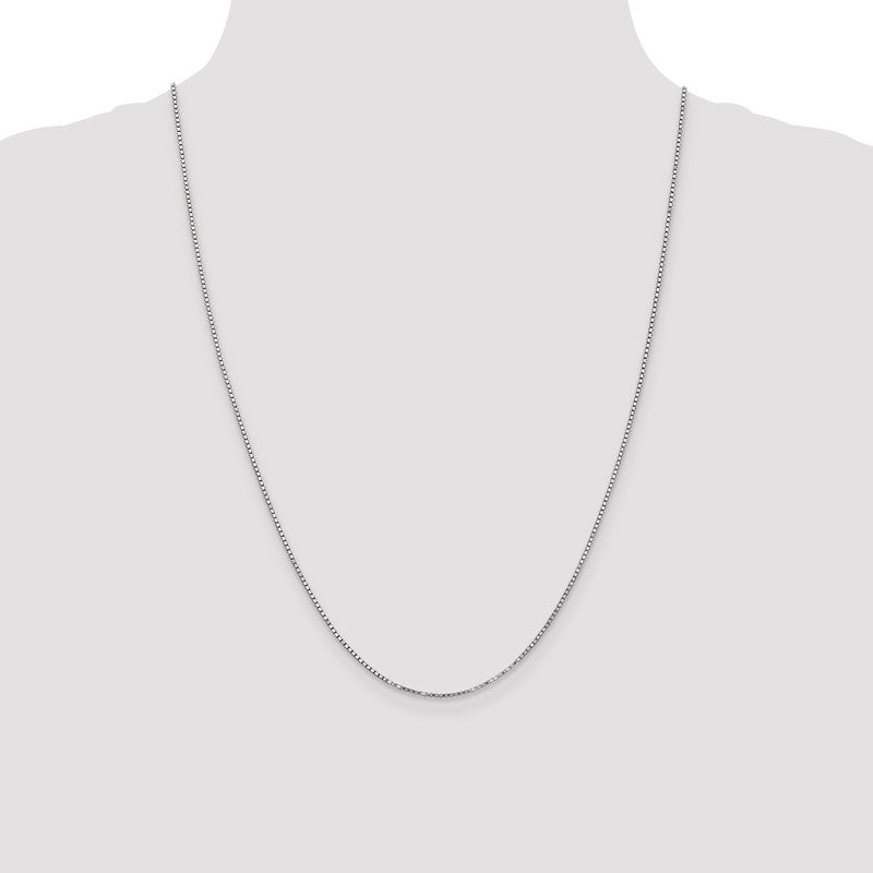 14K White Gold 14 inch 1.4mm Box with Lobster Clasp Chain WLB125