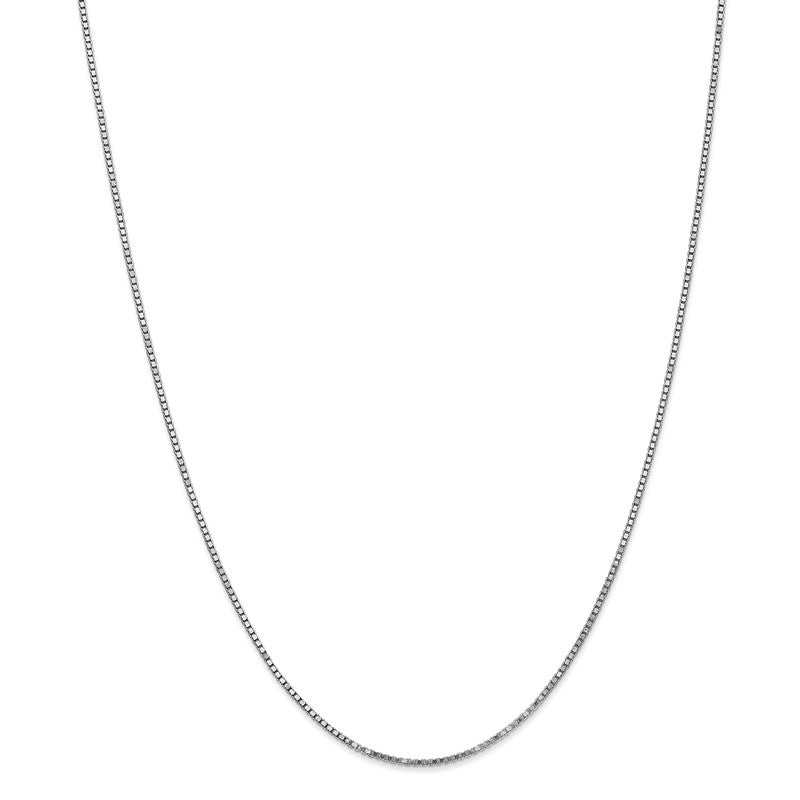 14K White Gold 14 inch 1.4mm Box with Lobster Clasp Chain WLB125