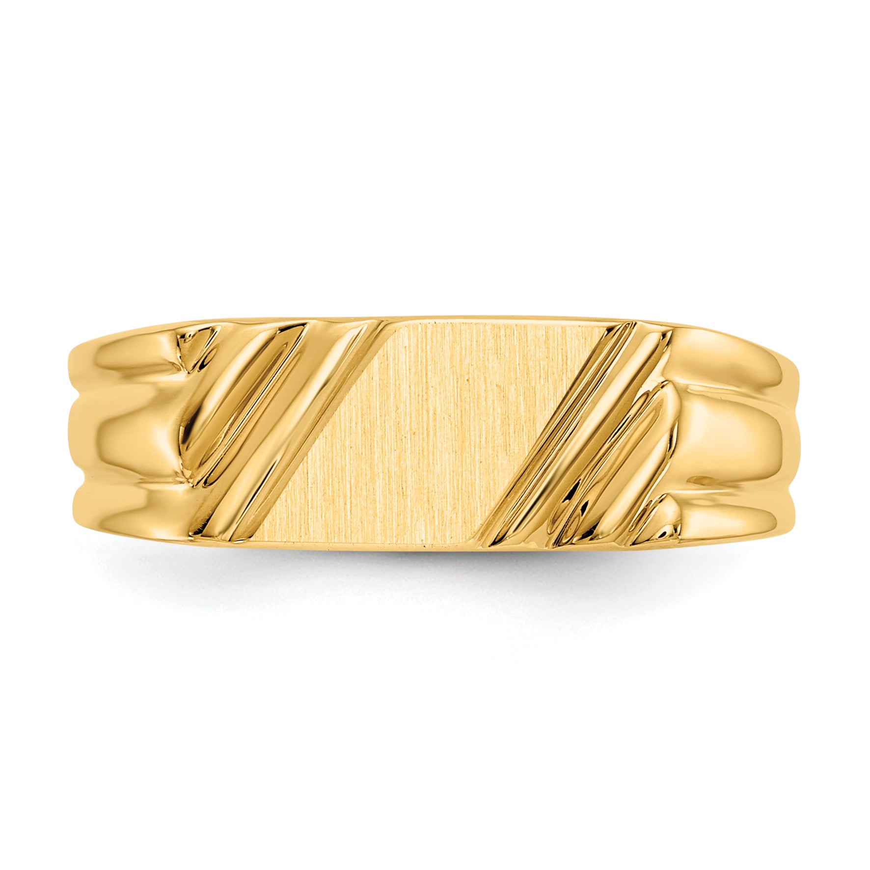 14k 12.0 x 6.0mm Open Back Signet Ring CH190