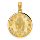 14k Polished and Satin Solid Miraculous Medal Round Pendant M1437