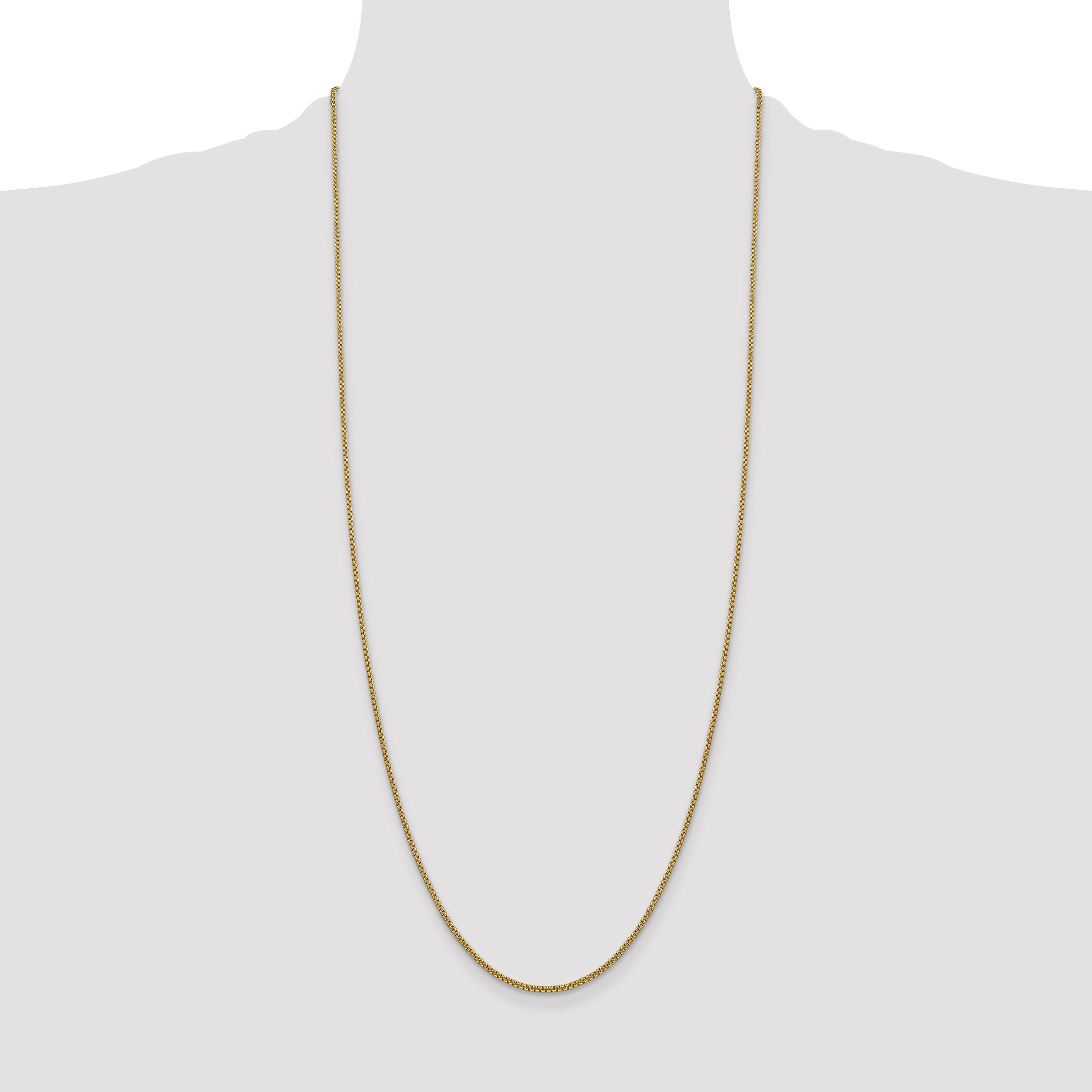 14K 26 inch 1.5mm Semi-Solid Round Box with Lobster Clasp Chain BC140