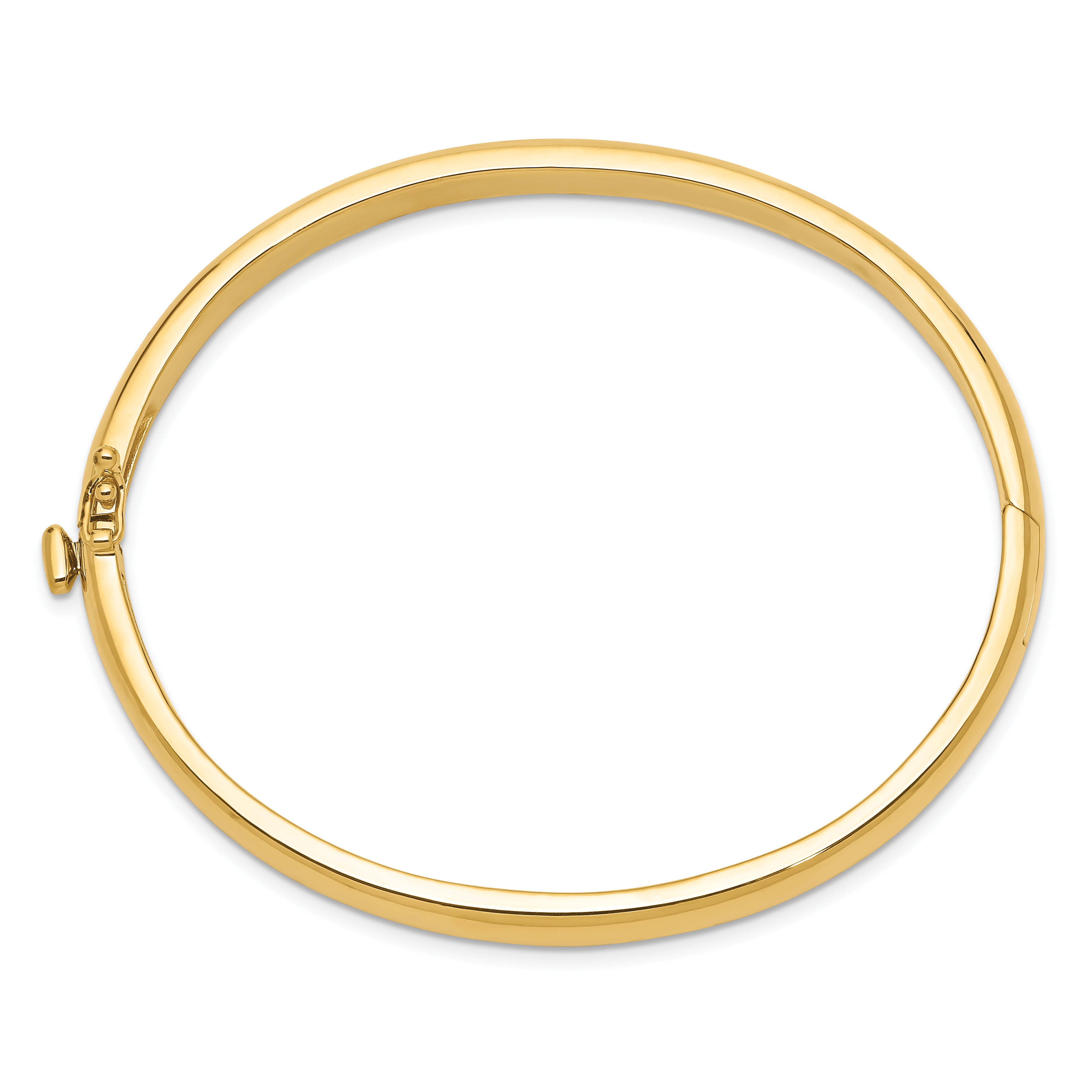 14k 5.6mm Polished Solid Hinged Oval Bangle Bracelet XB252