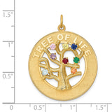 14k Multi-color CZ TREE OF LIFE Pendant A4133