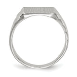 14k White Gold 9.0x10.0mm Rectangle Closed Back Signet Ring RS623