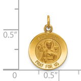 14k Polished and Satin Solid Saint John Medal Round Charm XR619